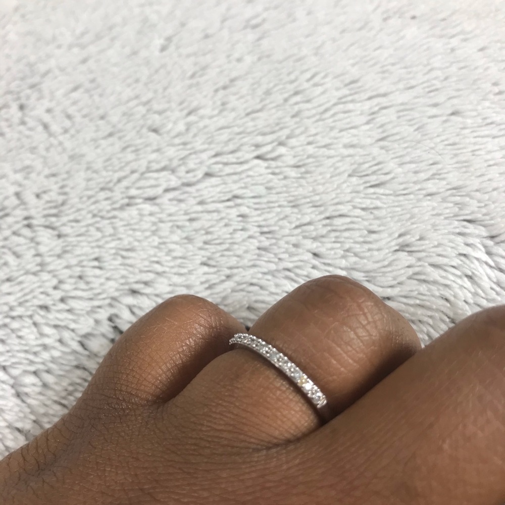 10k white gold ring real diamond